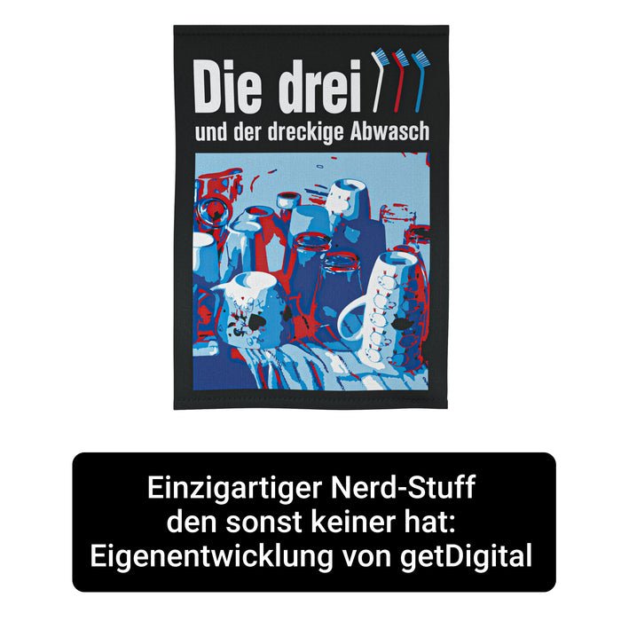 Geschirrhandtuch: Die drei Spülbürsten